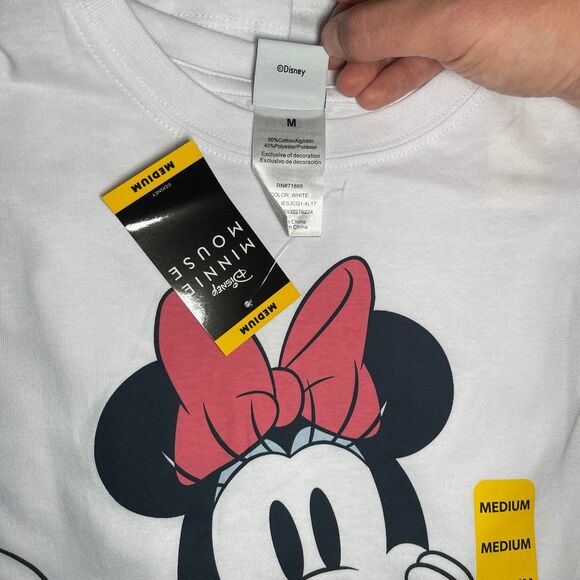 New With Tags Official Disney Minnie Mouse Embroidered Graphic Tshirt Size M - Picture 6 of 6